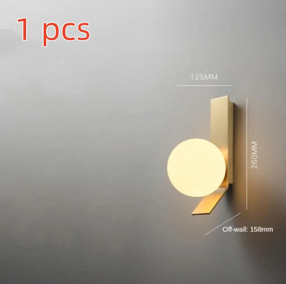 ديكوربايتس™ - مصباح حائط LED على شكل كرة زجاجية، إضاءة داخلية أنيقة لغرفة النوم وغرفة المعيشة