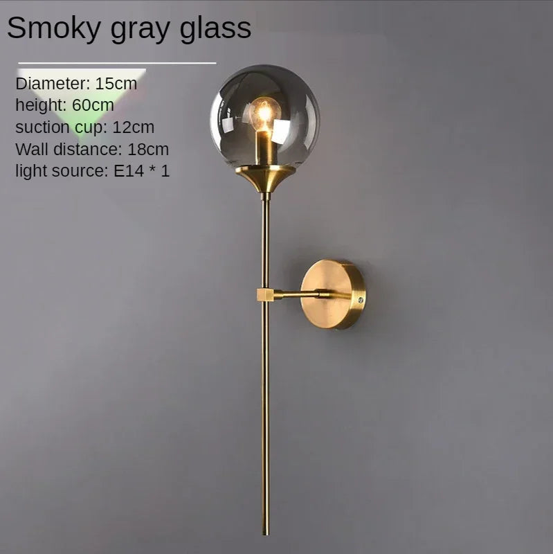 DecorBites™ Glass Ball Sconce Light for Bedroom Living Room