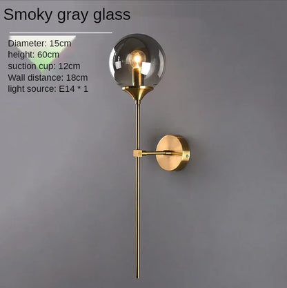 DecorBites™ Glass Ball Sconce Light for Bedroom Living Room