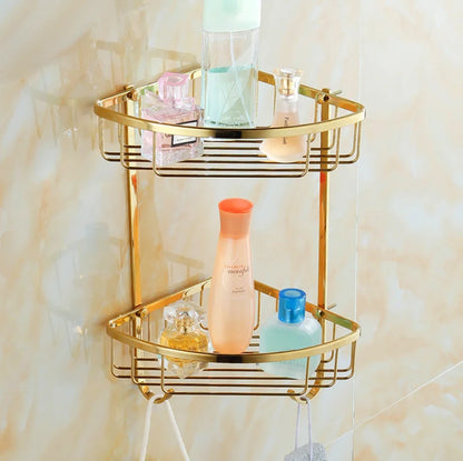 DecorBites™ Brass & Crystal Bathroom Set: Towel Rack, Towel Bar, Paper Holder, Soap Dish