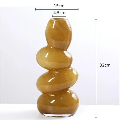 DecorBites™ Jarrón de vidrio geométrico apilable para terrario, decoración del hogar, soporte para arreglos florales