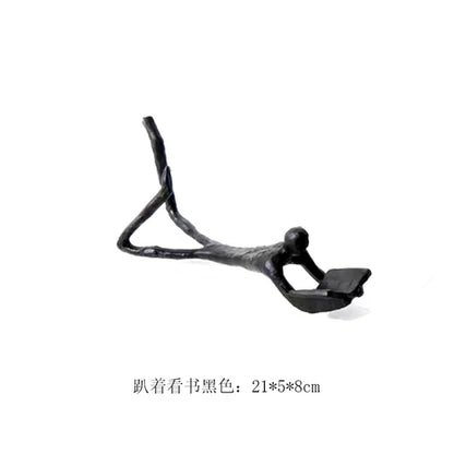 DecorBites™ Golden Readers Character Sculpture for Home Decoration