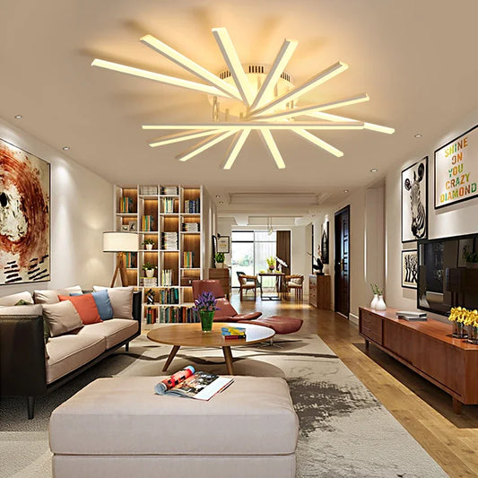 DecorBites™ LED Chandelier Fan Lampshade for Living Room Bedroom Dining Study Aluminum Ceiling Lamp