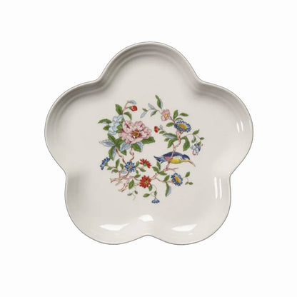 DecorBites™ Chinoiserie Floral Birds Dinner Plate 8" - Oriental Art Salad Dessert Plate