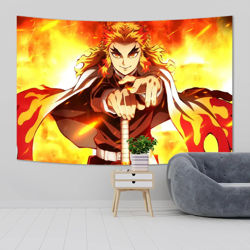 Decobites Demons Slayer Anime Cloth Wall Tapestry Room Decor