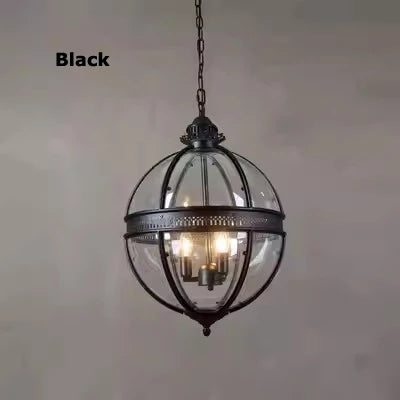 Lámpara de araña DecorBites™ con forma de globo de cristal negro bronce para vestíbulo