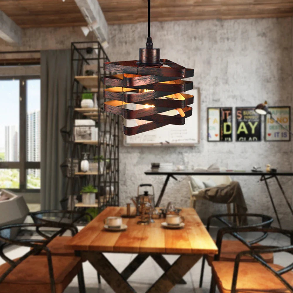 Industrial Vintage Black Iron Pendant Light