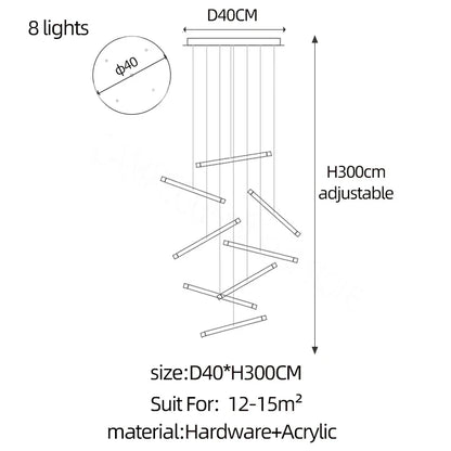 DecorBites™ LED Chandelier: Luxury Indoor Lighting for Living Room, Hall, Staircase