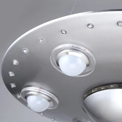 DecorBites™ Alien UFO Design LED Pendant Light for Children's Room, Creative Iron Art Chandelier