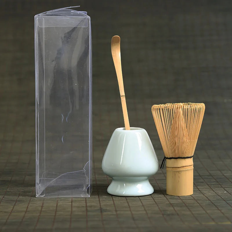 DecorBites™ Japanese Bamboo Tea Ceremony Set Matcha Whisk Brush Grinder Tools