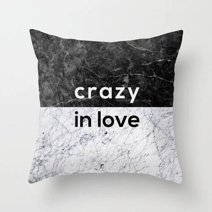 DecorBites™ Gray Marble Black Agate Pillow Case for Home Sofa Chair Decor