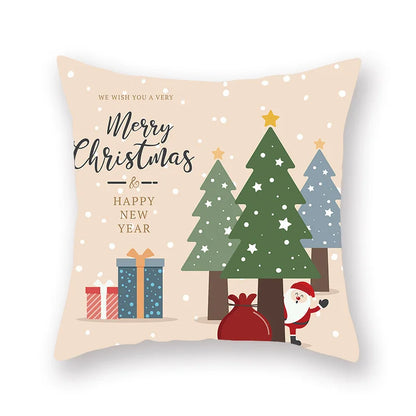 DecorBites™ Christmas Santa Elk Pillowcase 45x45cm for Sofa Chair Decor