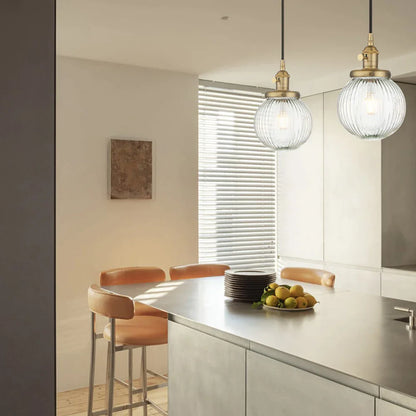 DecorBites™ Clear Glass Globe Pendant Lights E27 Hanglamp for Living Room Loft