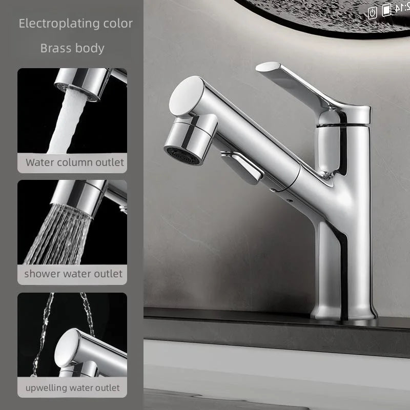 DecorBites™ Basin Pull-out Faucet for Bathroom Sinks - Hot and Cold Water Tap