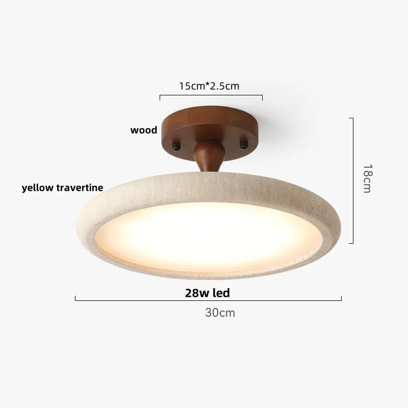 DecorBites™ LED Ceiling Light Fixture Yellow Stone White PE Shade Plafond Lamp
