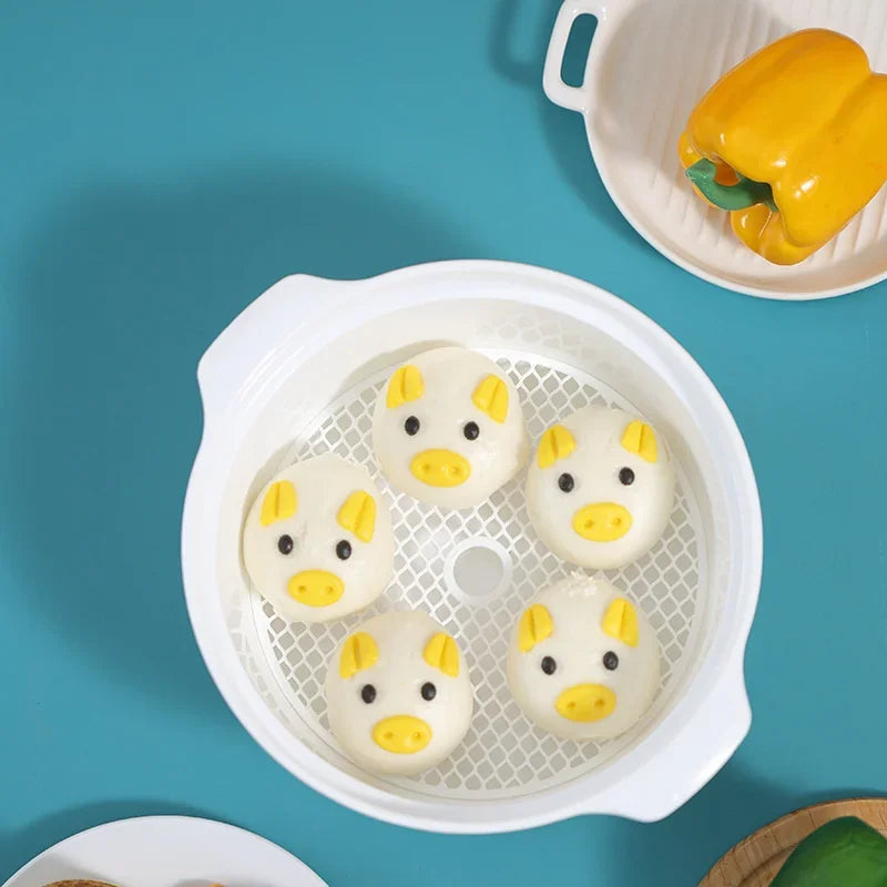 DecorBites™ Kitchen Microwave Steamer Pot for Soup Dumplings and Rice