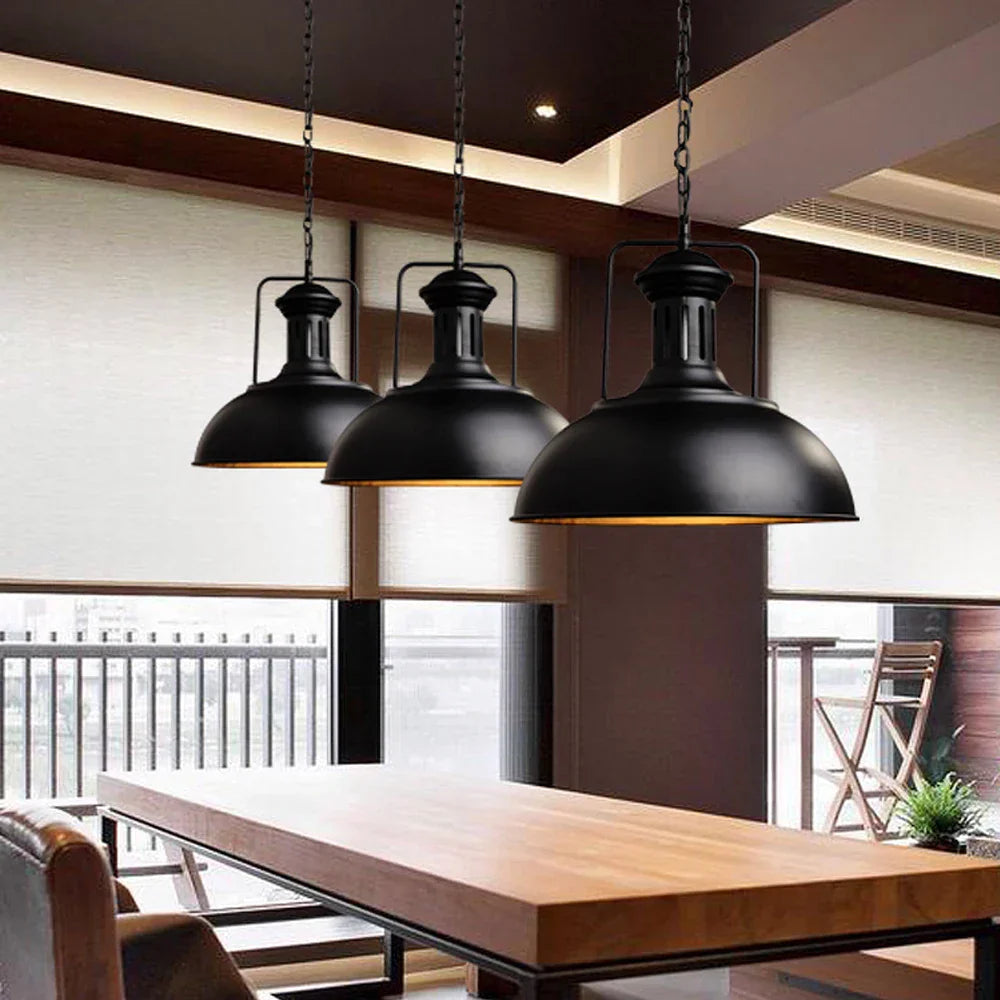 DecorBites™ Industrial Pendant: Vintage Retro Hanging Light for Living Room & Kitchen.