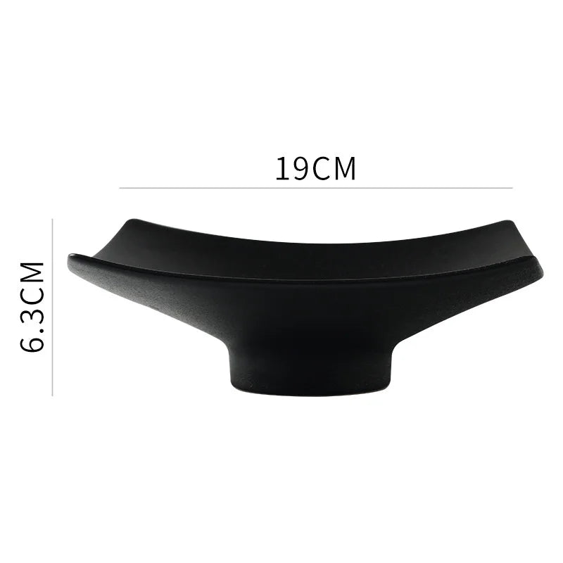 DecorBites™ 7.5 Inch Square Black Matte Ceramic Dining Plate