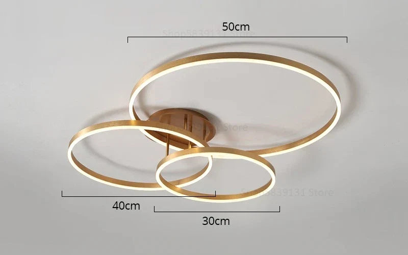 Lámpara de techo LED redonda de café dorado Decorbites™ con pantalla de acrílico - Accesorio creativo para sala de estar