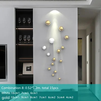 DecorBites™ Gold Ball Wall Hanging Ornaments Spherical Crafts Room Decor Display Pendants