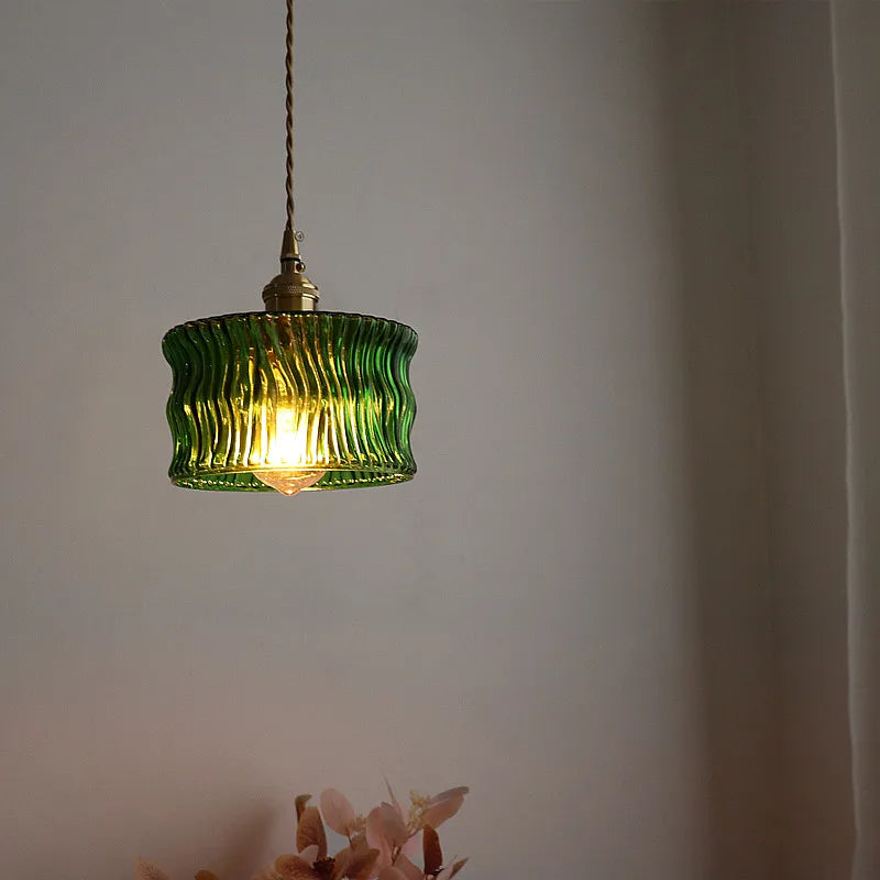 DecorBites™ Green Glass LED Pendant Light - Nordic Modern Hanging Lamp