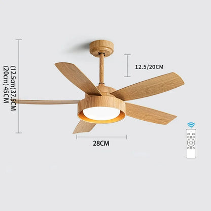 مروحة سقف DecorBites™ بخمس شفرات مع جهاز تحكم عن بعد وإضاءة LED - محرك صامت