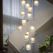 Gold Crystal Staircase Chandelier 36-Light Dia100cm