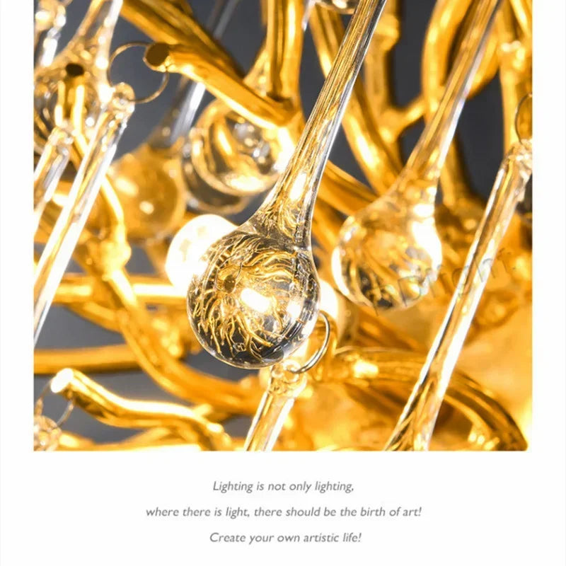 DecorBites™ Crystal Branch Chandelier | Indoor Luxury Gloss Light for Living & Dining Room