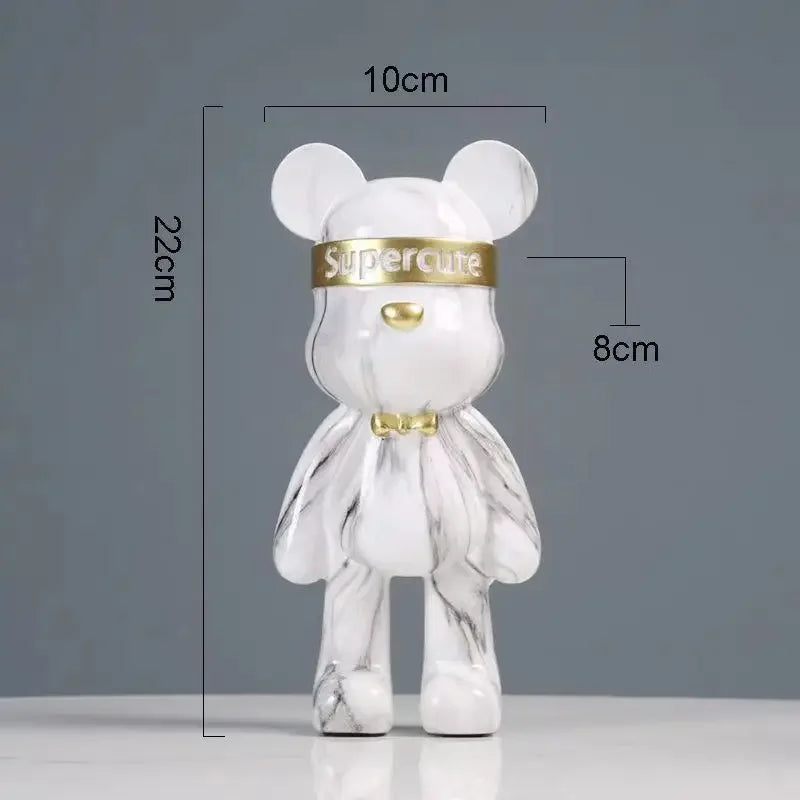 DecorBites™ Graffiti Bear Figurine: Modern Abstract Home Decor Statuette
