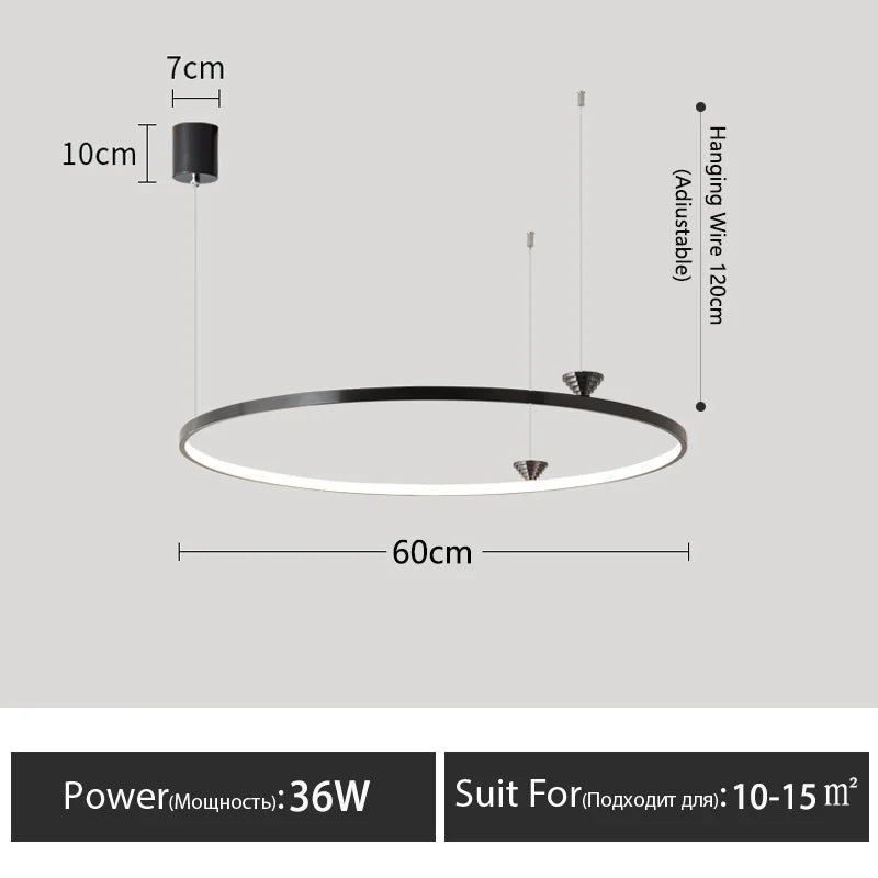 DecorBites™ Circular All-Copper Italian Style LED Pendant Lamp for Living Room and Bedroom