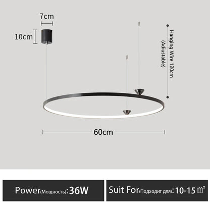 DecorBites™ Circular All-Copper Italian Style LED Pendant Lamp for Living Room and Bedroom