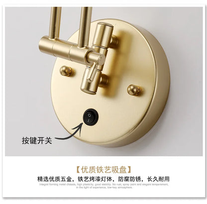 مصباح حائط LED مزود بذراع دوارة قابل للتعديل من DecorBites™ مع مستشعر لمس وأضواء شمعدان