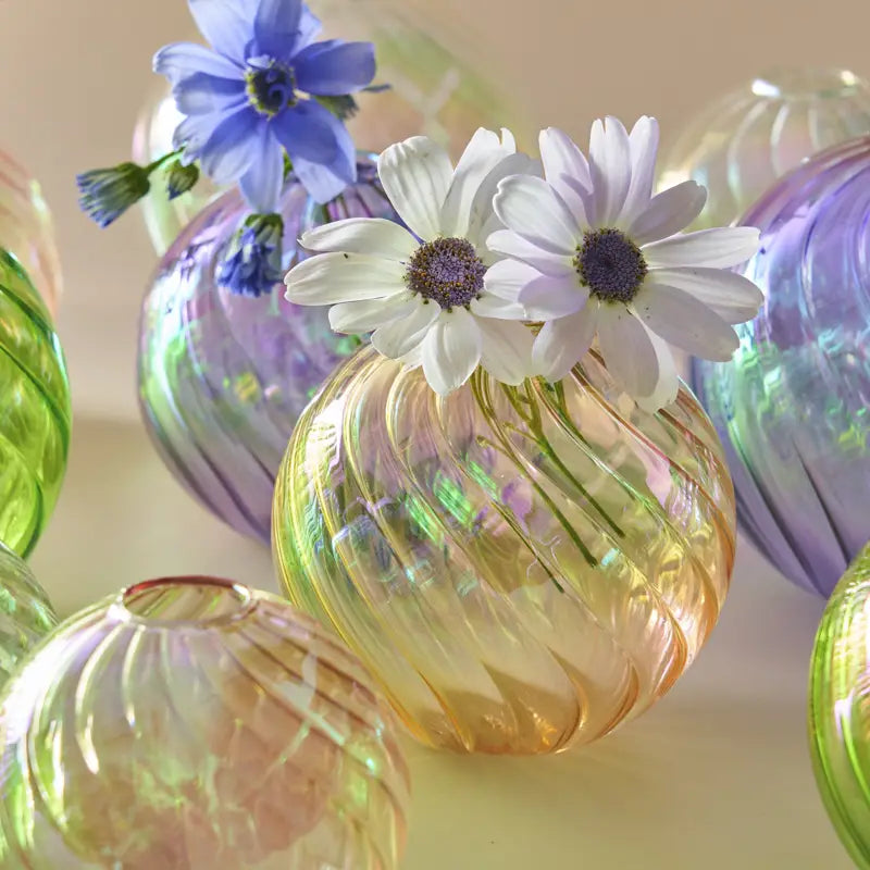 Glass Ball Vases Set for Home Decor