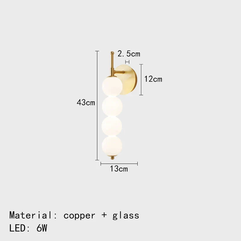 DecorBites™ Glass Bedside LED Wall Lamp for Parlor, Hotel & Home Lighting