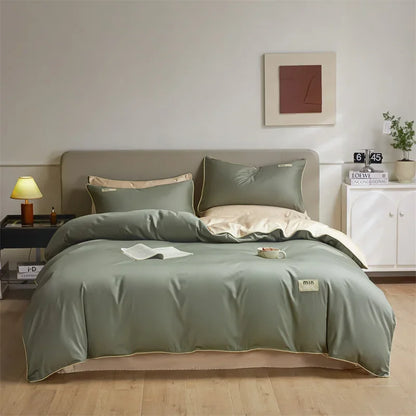 Decobites 100% Egyptian Cotton Solid Color Bedding Set - Queen King Single Size