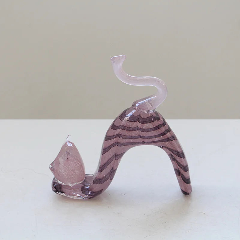 Figura de gato de cristal DecorBites™ | Estatua decorativa de gatito para decoración del hogar