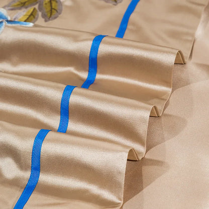 DecorBites™ Embroidered Egyptian Cotton Bedding Set - Queen King Linens, 200S Thread Count