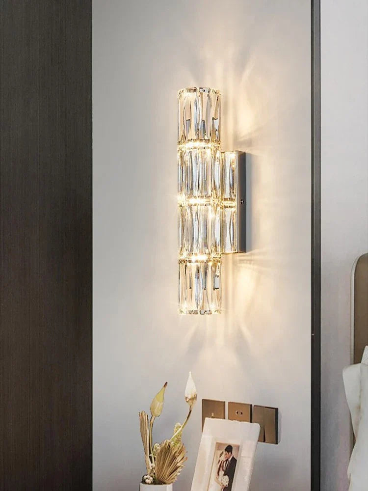 Decorbites™ Candelabros LED de Edificio Dúplex de Cristal Dorado - Decoración de Lujo para Escaleras
