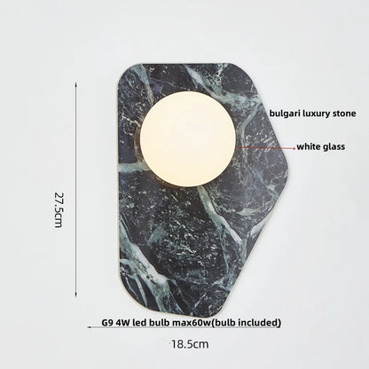 DecorBites™ Carbon Steel LED Wall Lamp Reading Bedside Cafe Luxury Stone Nordic Modern Mirror Light