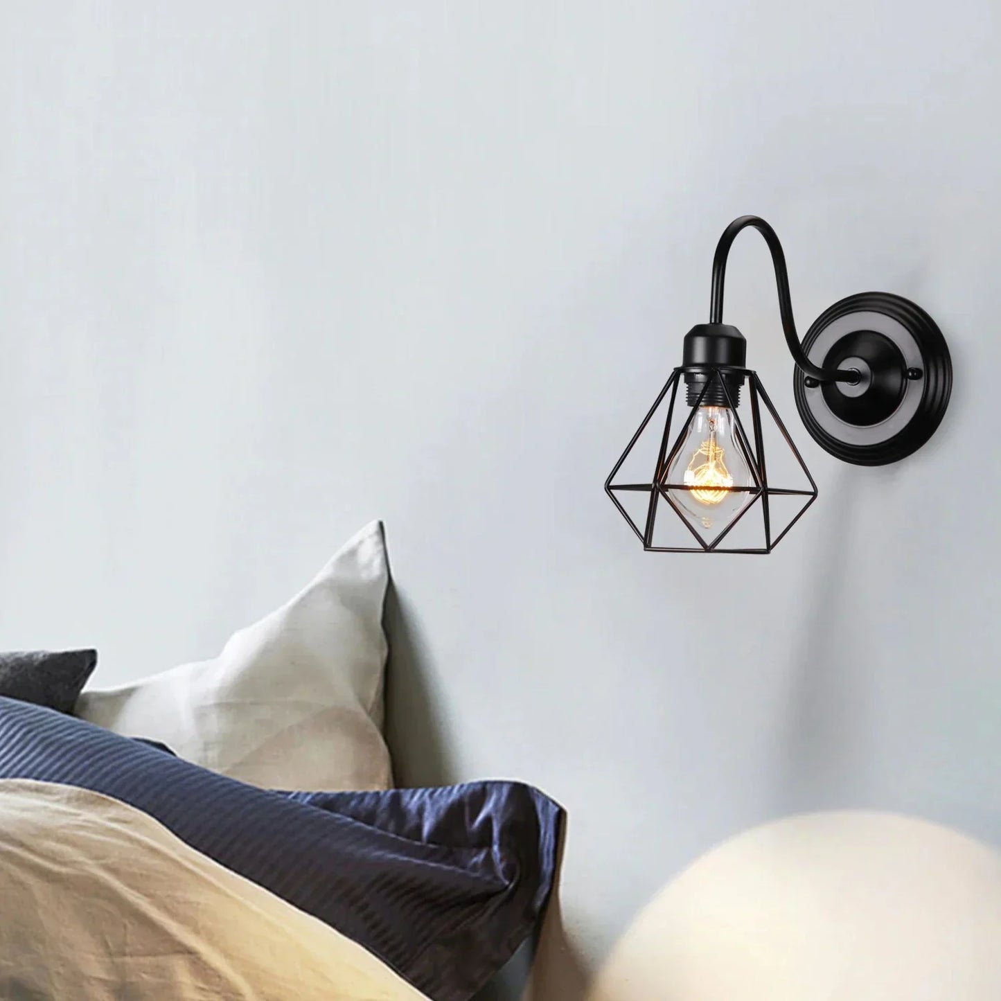 Decorbites™ Industrieller Käfig-Wandlampen Vintage Retro Loft LED Wandleuchte E27