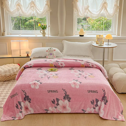 Decobites Colorful Flower Patterns Velvet Blanket for Student Bed – Light & Cozy Blanket