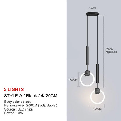 Nordic Gold Linear LED Pendant Light
