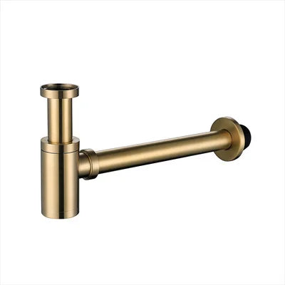 DecorBites™ Brass Round Siphon P-Trap Set with Pop-Up Drainer Gun Grey
