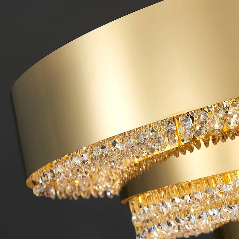 DecorBites™ Golden Crystal Chandelier for Luxury Living & Dining Rooms