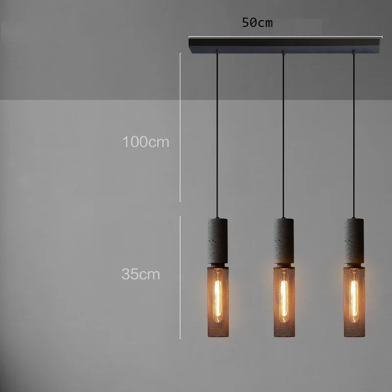 DecorBites™ Industrial Cement Metal Pendant Light for Home & Dining, LED Hanging Lamp