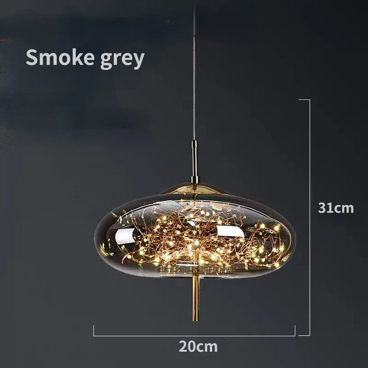 Lámparas colgantes de cristal DecorBites™: Lámpara de techo LED moderna para dormitorio y baño.