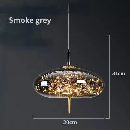 Lámparas colgantes de cristal DecorBites™: Lámpara de techo LED moderna para dormitorio y baño.