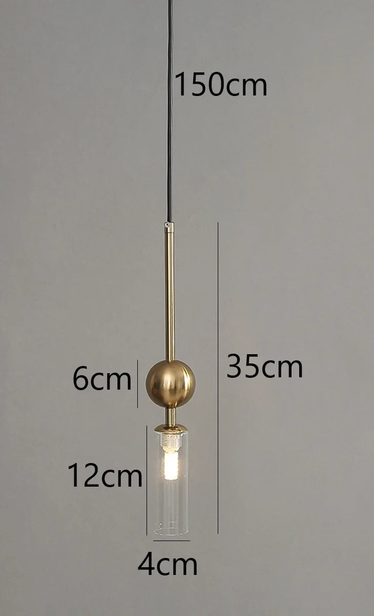 Nordic Gold and Black Glass Pendant Light