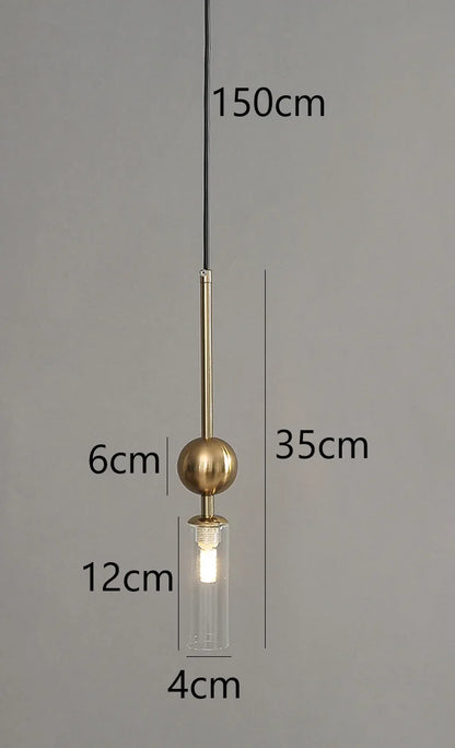 Nordic Gold and Black Glass Pendant Light