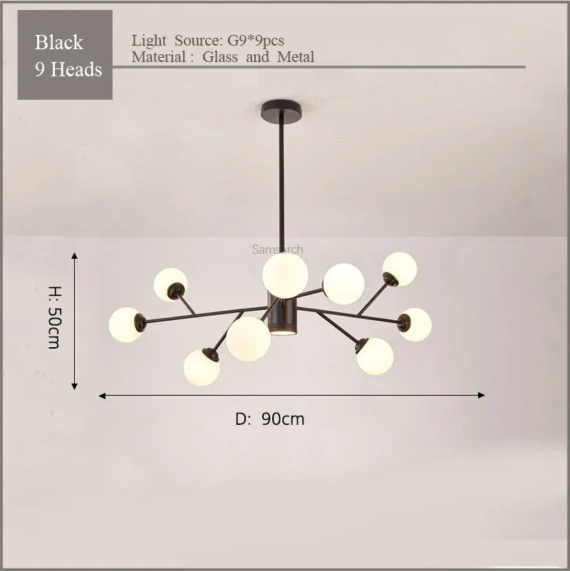 Decorbites™ Gold Schwarz LED Deckenleuchter für Wohnzimmer Schlafzimmer Beleuchtungseinrichtungen